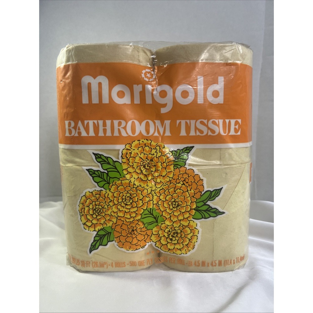 Vintage Marigold Bathroom Tissue Yellow 4 Rolls Safeway‎ Good Quality Movie Prop